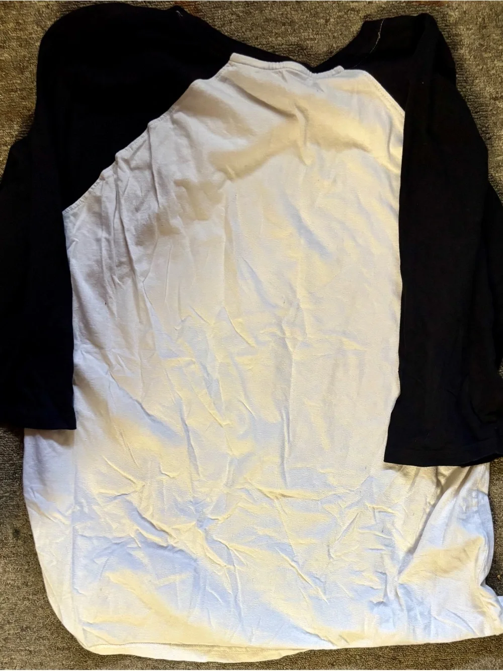 Ring of Fire White and Black Raglan Tee with American Flag Graphic